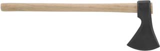 Tiny Tomahawk,
3-1/4" cutting edge, 4140 alloy steel,
with 16" tapered hickory handle,  made in the USA